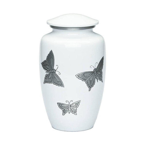 Crystal White Butterfly Urn 