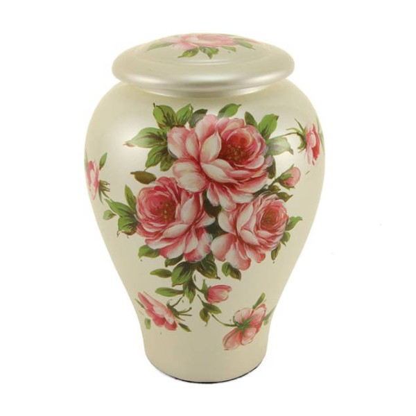 Tea Rose Ceramic Cremation Urn for Ashes