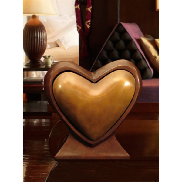 Two Hearts As One Bronze Companion Cremation Urn