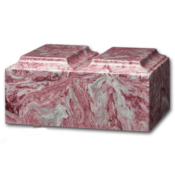Mauve Cultured Marble Companion Cremation Urn for Two 