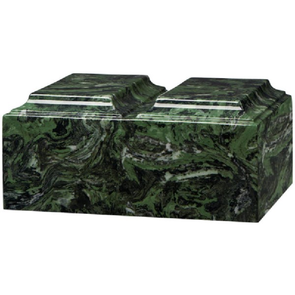 Green Cultured Marble Companion Cremation Urn for Two 
