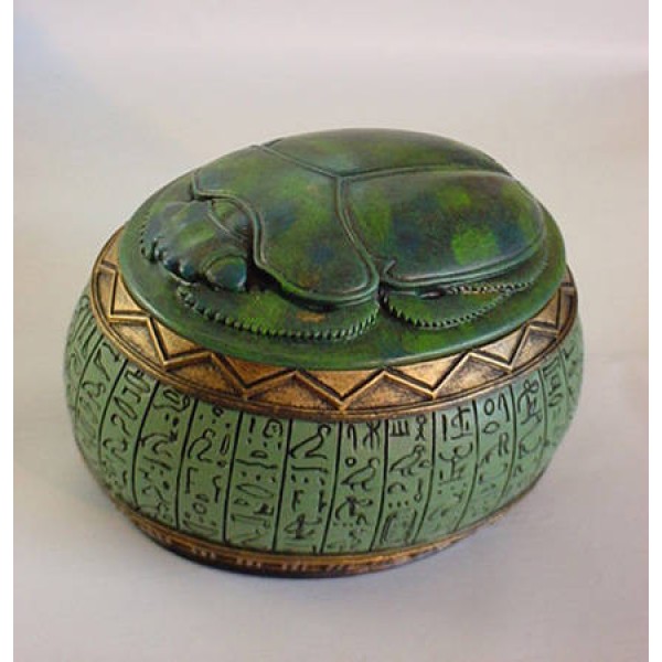 Green Egyptian Scarab Urn