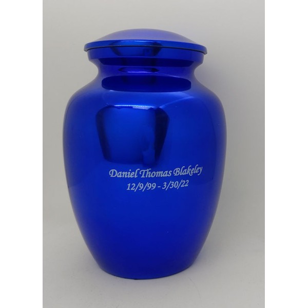 Electric Blue Medium Size Cremation Urn
