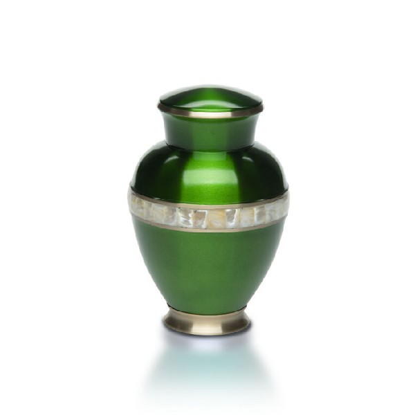 Emerald Green Mother of Pearl Urn for Ashes