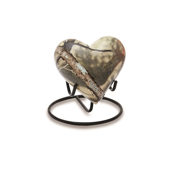 Small Camo Heart Shaped Urn