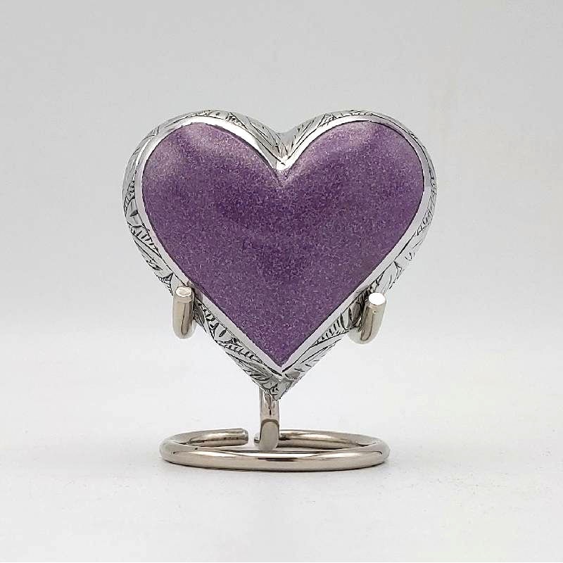purple small heart for ashes