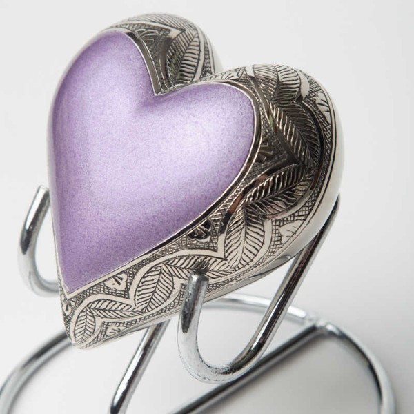 Purple Heart Shaped Pet Urn-Free Engraving