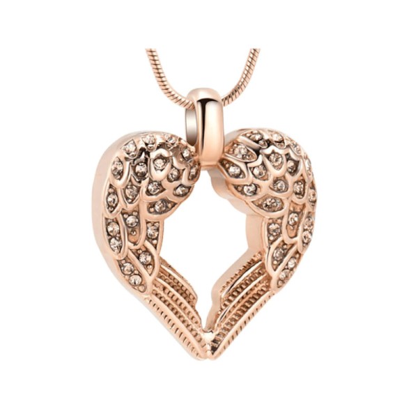 Rose Gold Heart of an Angel Urn Necklace 