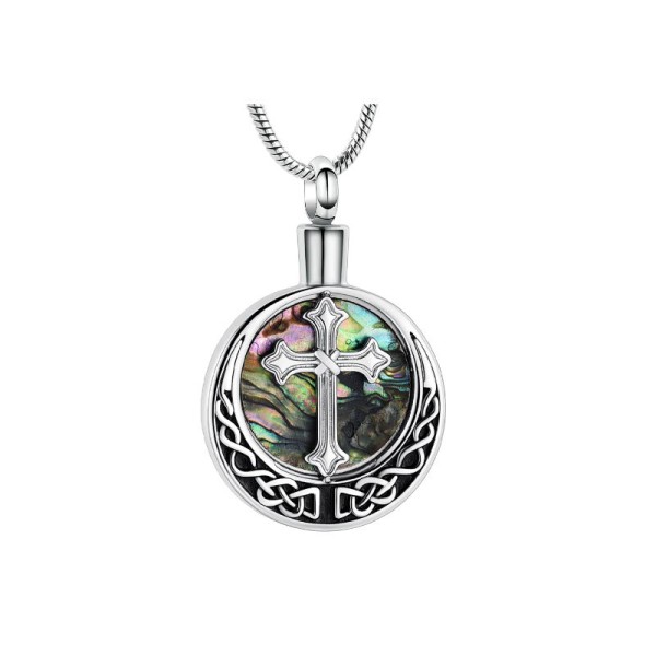 Mother of Pearl Celtic Cross Jewelry for Ashes