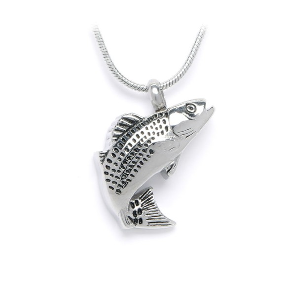 Leaping Bass Fish Cremation Jewelry