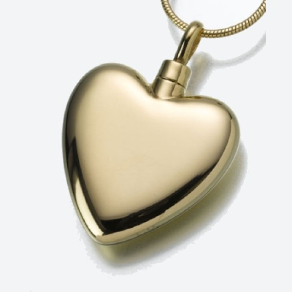 Gold Heart Urn Necklace for Ashes