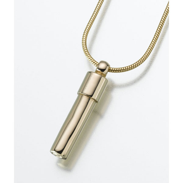 Gold Double Chamber Cylinder for Ashes
