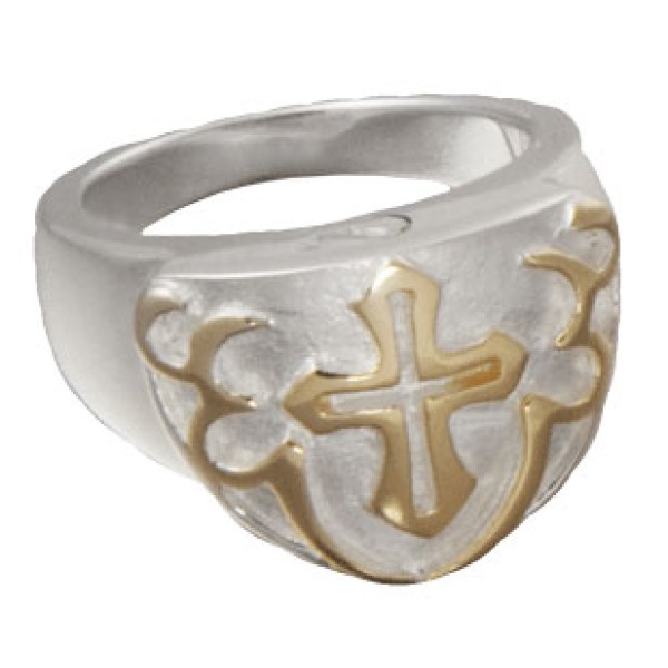 Men's Cross Cremation Urn Ring