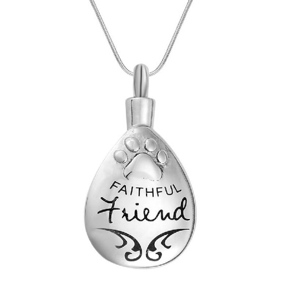 Stainless Steel "Faithful Friend" Pet Urn Necklace