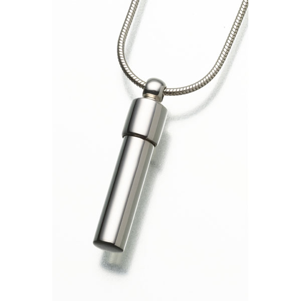 Silver Double Chamber Cylinder for Ashes