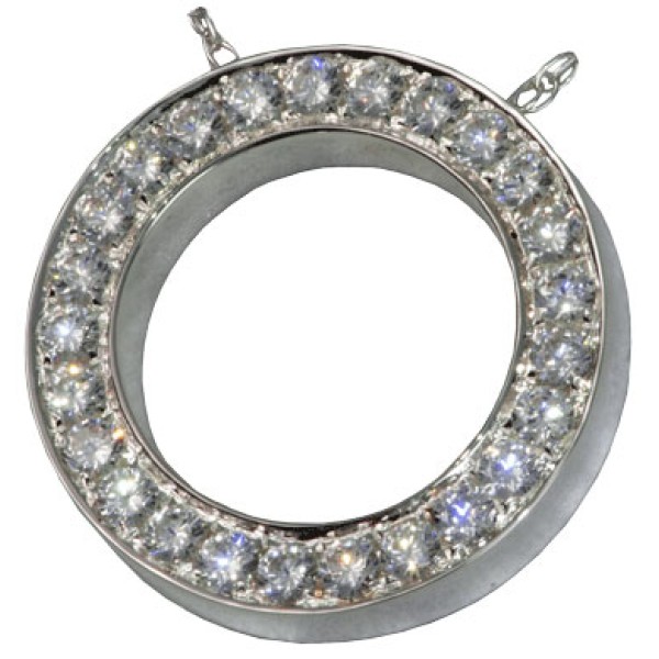 Sterling Silver Circle of Life Urn Pendant with Crystals