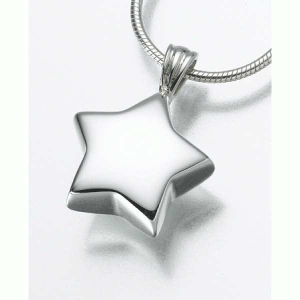 Silver Star Urn Pendant Necklace
