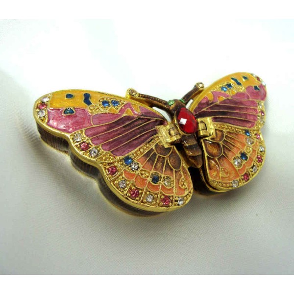 Crystal Pink Butterfly Keepsake Cremation Urn