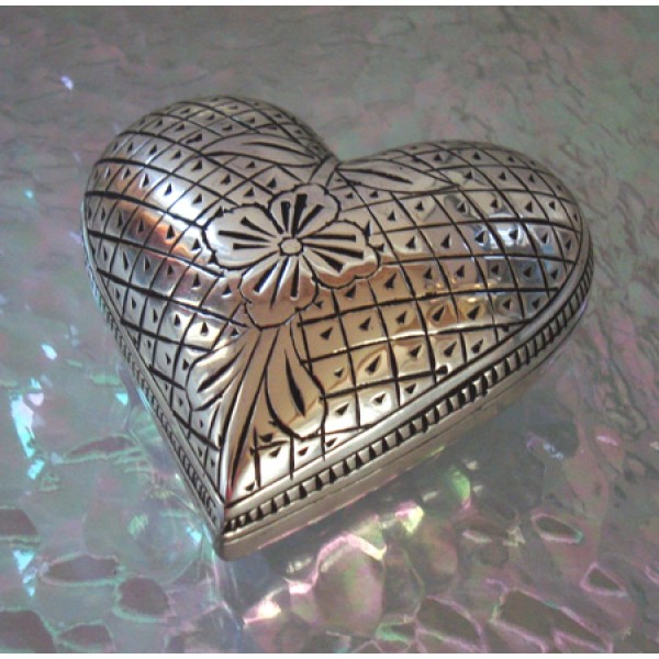 Small Silver Heart Urn for Ashes