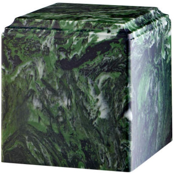 Green Cultured Marble Cube Urn