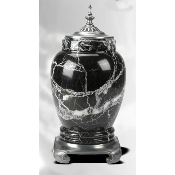 Grand Gothic Black Marble Urn