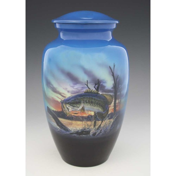 Adult-Sized Bass Fishing Cremation Urn