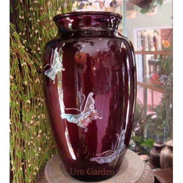 Ruby Butterfly Cremation Urn
