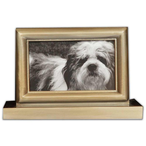 Bronze Dog Photo Urn 