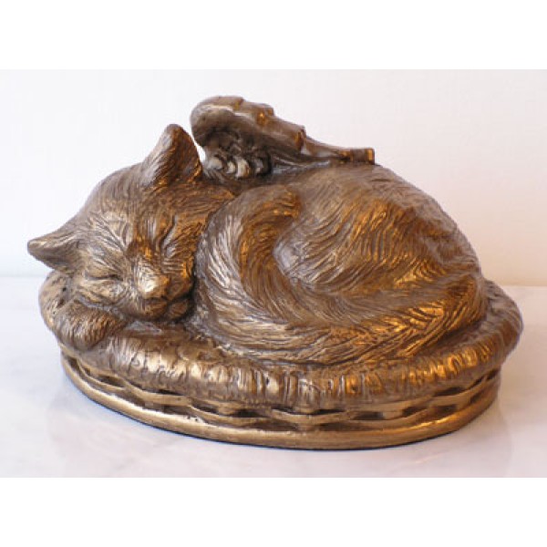 Bronze Angel Cat Urn