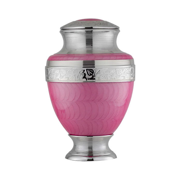 Elegant Pink Adult Sized Cremation Urn for Ashes