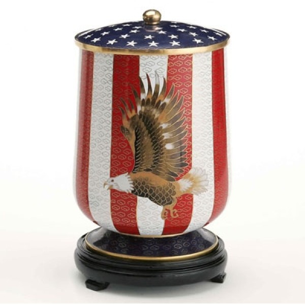 American Eagle Cloisonne Cremation Urn