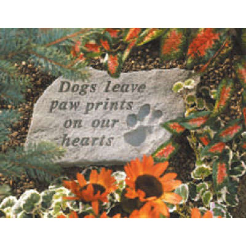 Dogs Leave Paw Prints Memorial Garden Stone