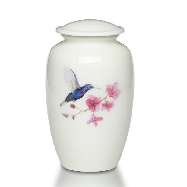 White Hummingbird Song Adult Urn for Ashes