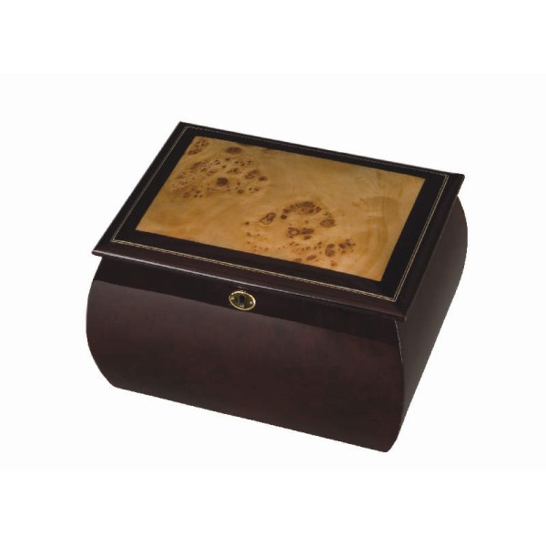 Mahogany Burl Wood Cremation Urn Box