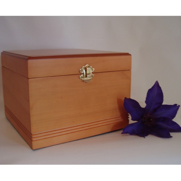 Simple Pine Wooden Cremation Urn Box 