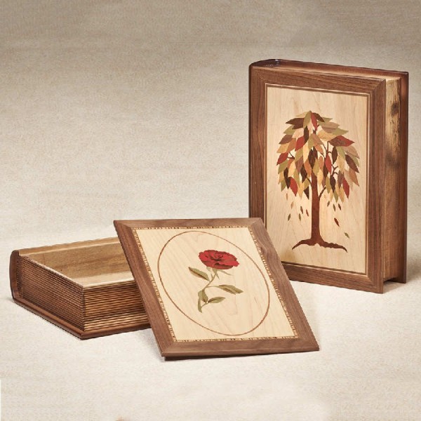 Life Story Book Style Wooden Cremation Urn Box