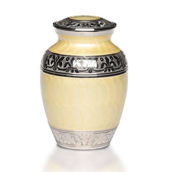 Small Yellow Cremation Urn