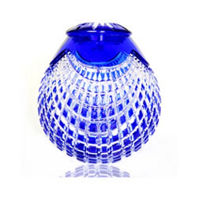 blue glass cremation urn for ashes