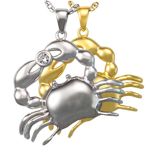 cancer crab zodiac cremation urn jewelry