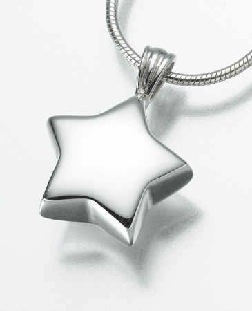 Silver star Cremation Jewelry Made in USA