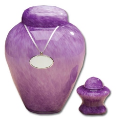 purple funeral urn
