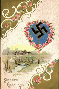 sincere greetings swastika postcard