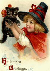 Halloween Witch postcard