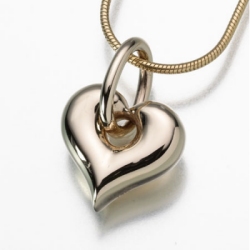 Gold Puff Heart Urn Necklace