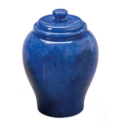 cobalt blue marble urn